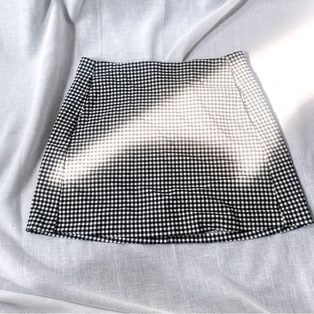 Urban outfitter black and white gingham checkered mini skirt